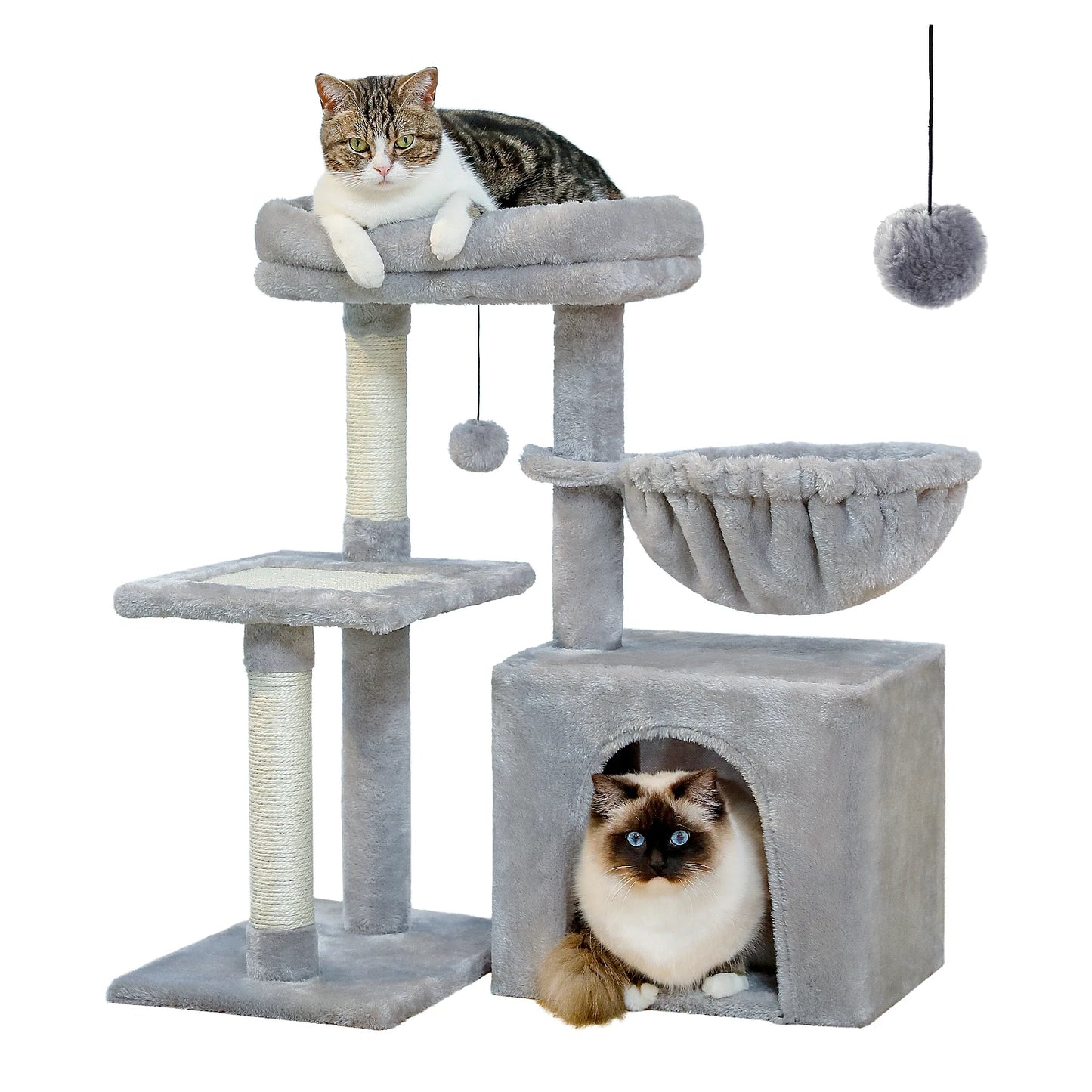 PAWZ Road Ultra-Stable MultiFunctional Cat Tree Tower Indoor Cats All-Season-Hammock