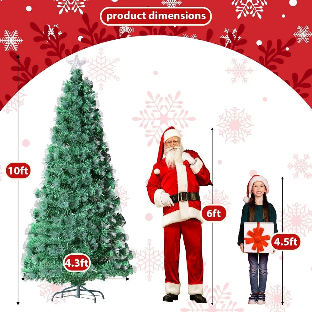 Artificial Pine Christmas Tree With Fiber Optic Branches And LED