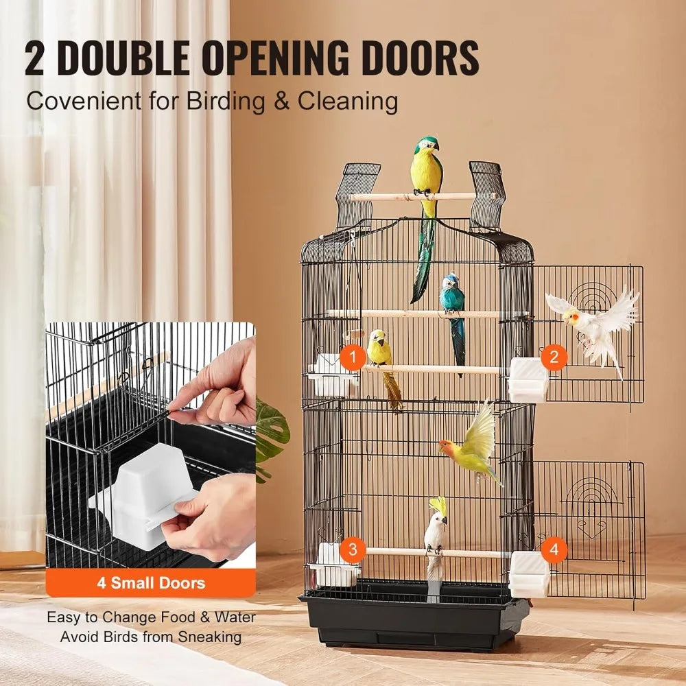 Color IndustrialGrade StainlessSteel BirdCage OpenTop Parrot Enclosure HeavyDuty Design Premium