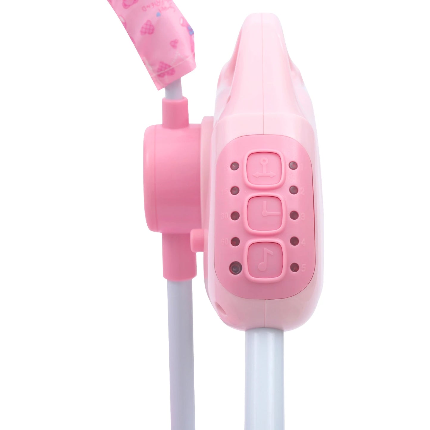 Baby Cradle Swing Remote Auto Swing Bed Cradle Portable Swing Stand Seat For 0-18 Months Baby 5 Gears Adjustable Pink No Battery