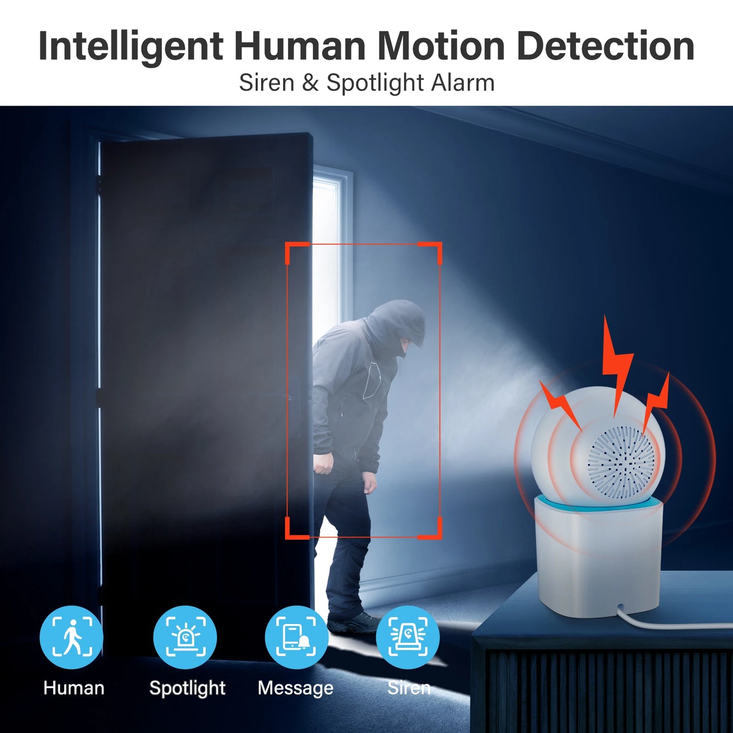 Jennov 1296P HD WIFI Camera 360° Home Security Camera with One-Click Talk, Baby Camera Monitor for Home Indoor &Outdoor Security