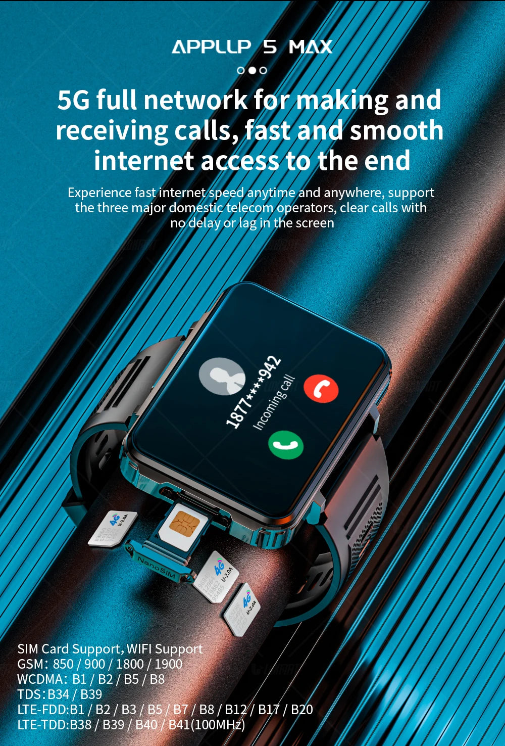 LOKMAT APPLLP 5 MAX Android Watch Phone Square Screen