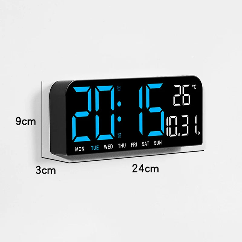 TIMESS Digital Alarm Clock with Large Display, Weekly Temperature & Date Display, Silent USB-Powered Clock for Bedroom, Office,