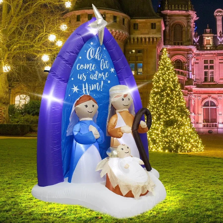 Hign-concerned Inflatable Jesus Nativity Scene With LED Lights