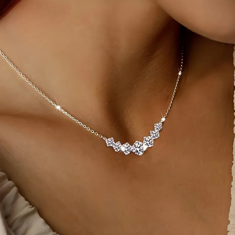 Guangdong Cubic Zirconia Smile Necklace Princess Cut Unisex