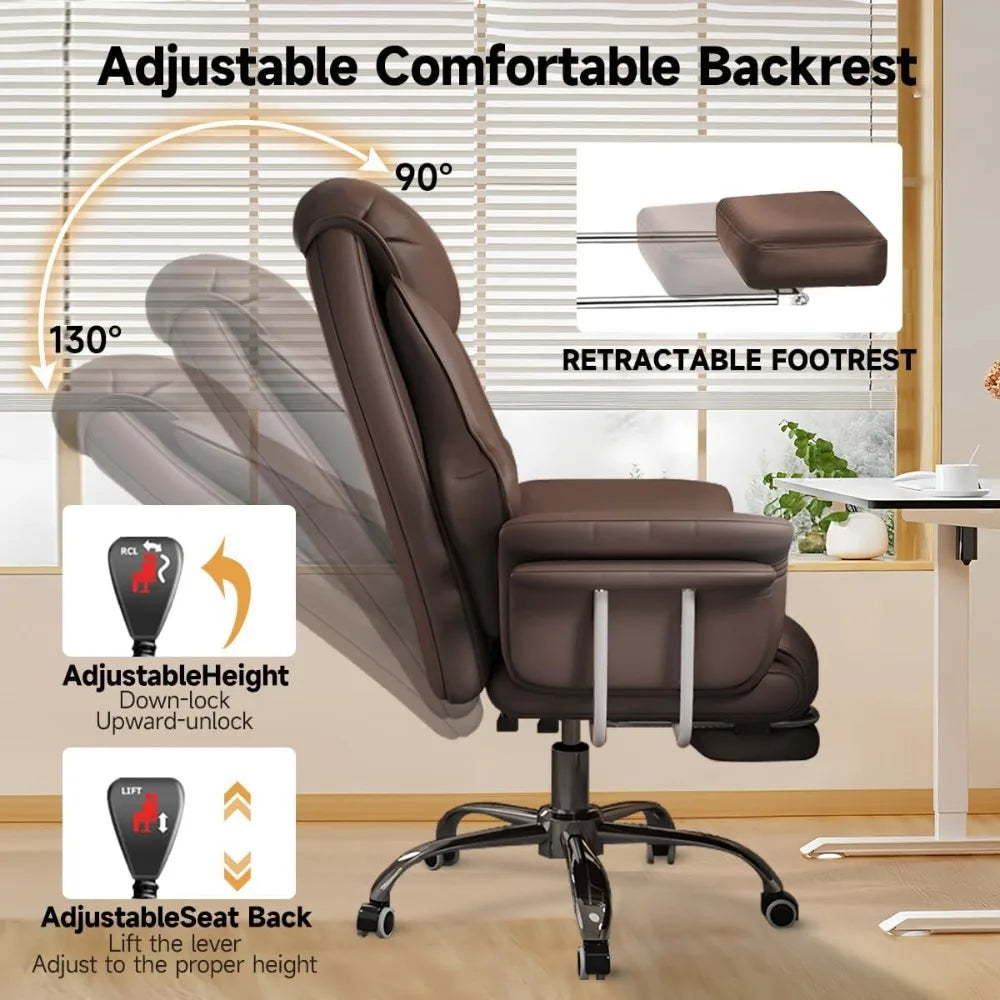 ZHUOTING Heavy Duty Ergonomic Office Chair with Footrest