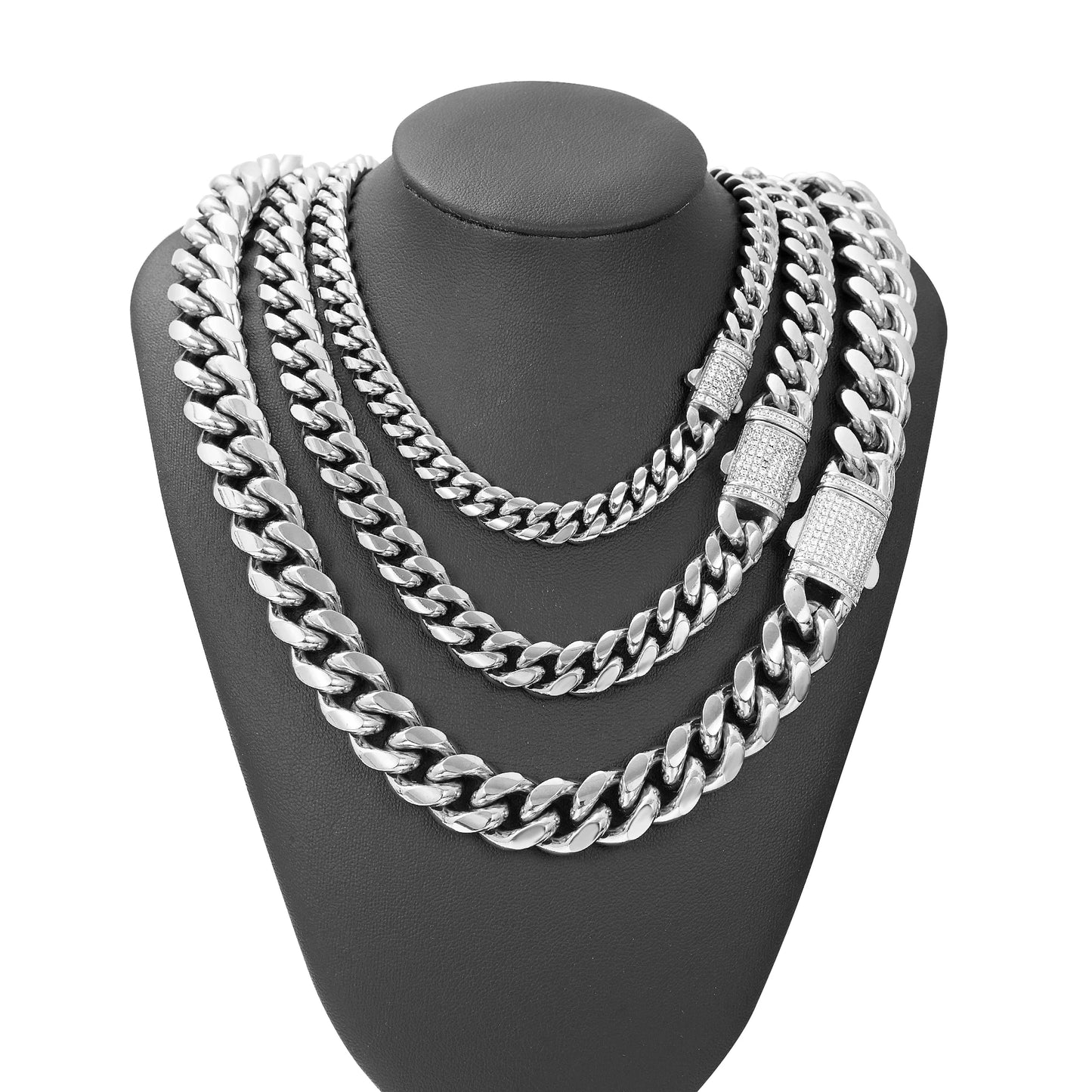 Zhejiang Stainless Steel Cuban Link Chain Zircon Box Lock