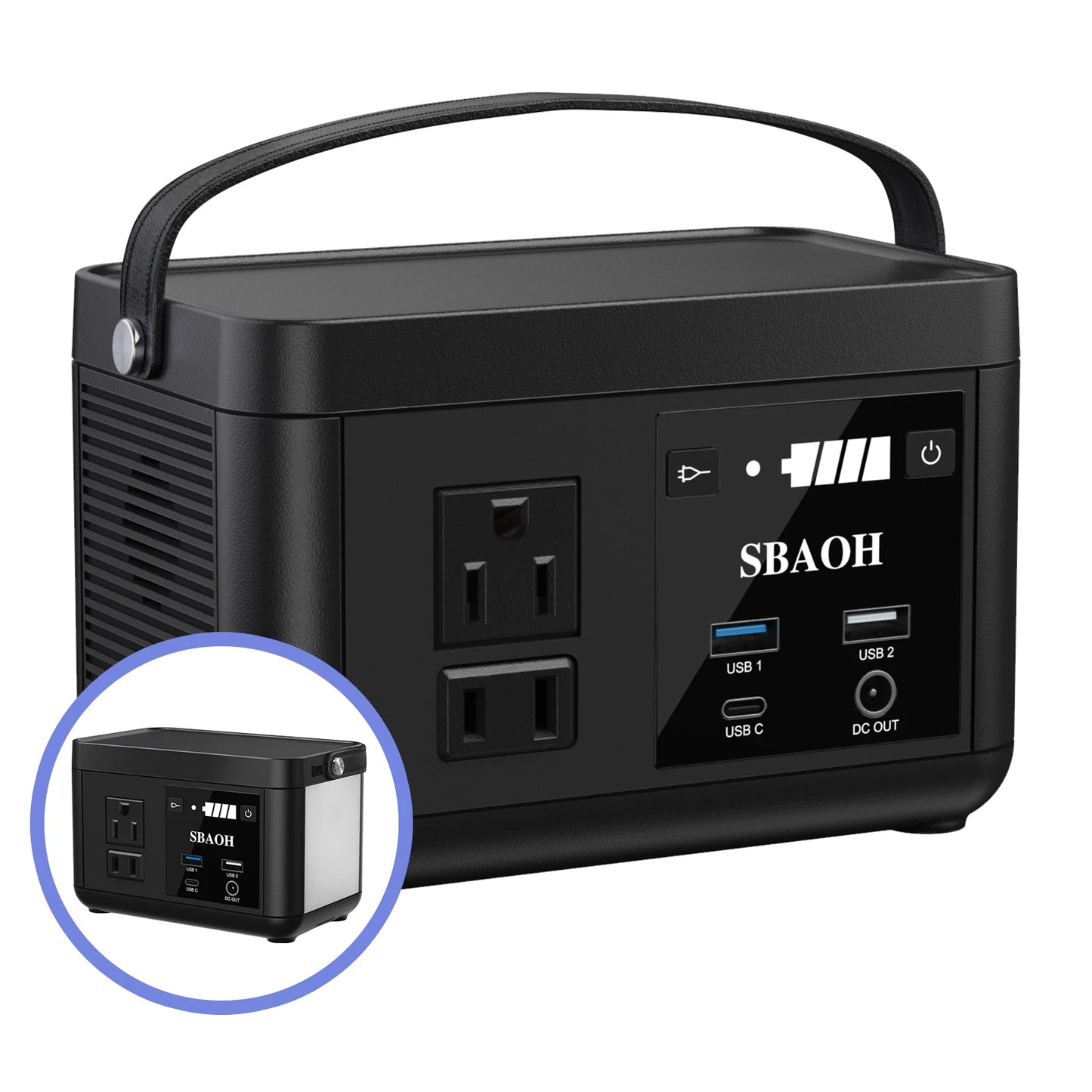 SBAOH Portable Powerstation 88.8Wh,Camping Power Station with 120W (peak 150W) AC Output,Power Solar Generator for Outdoor RV