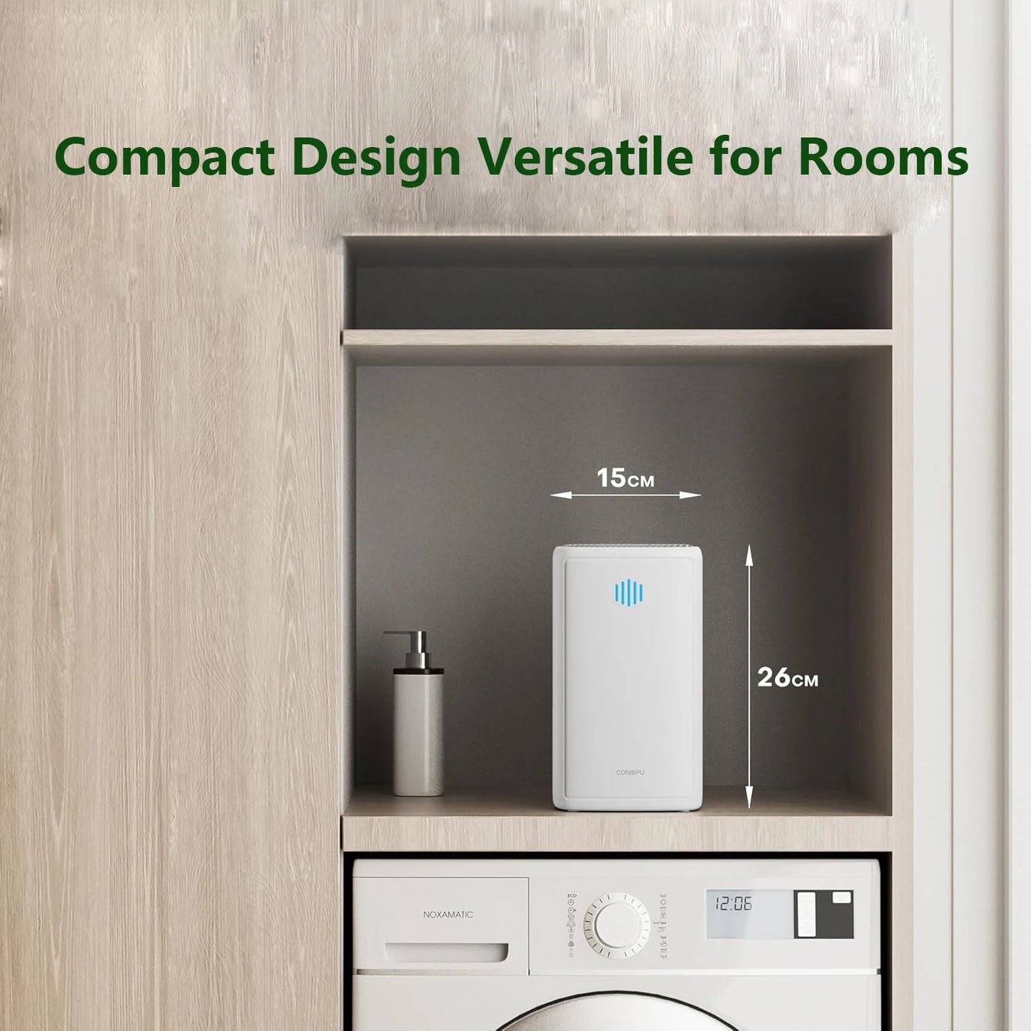 1100ML Dehumidifier Removable Water Tank Home Appliances, Auto Defrost, Ultra Quiet for Sleep Room Bathroom Garage Shoe Cabinet