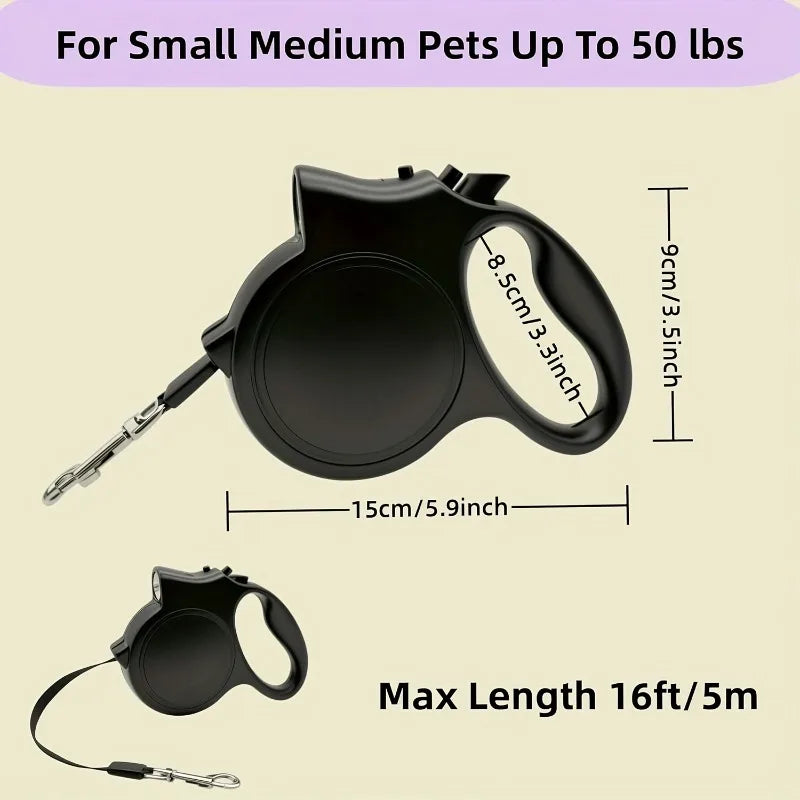 AHTOSKACN Telescoping Dog Leash With HighVisibility Strip For NighttimeOutdoor Safety