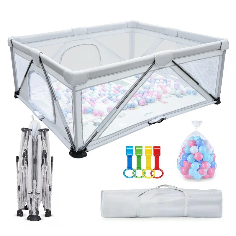 Large Play Yard,Playpen for Babies and Toddlers, Play Pens for Babies and Toddlers with Gate, Indoor & Outdoor Portable Play Pen