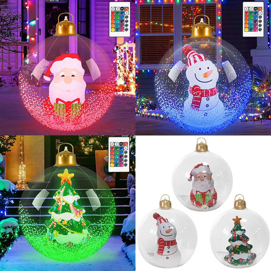 Shunmaii Christmas Luminous Inflatable Ball Ornament Outdoor