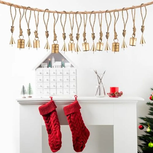 Vintage Rustic Metal Cow Bells 20 Piece Antique Christmas Decor