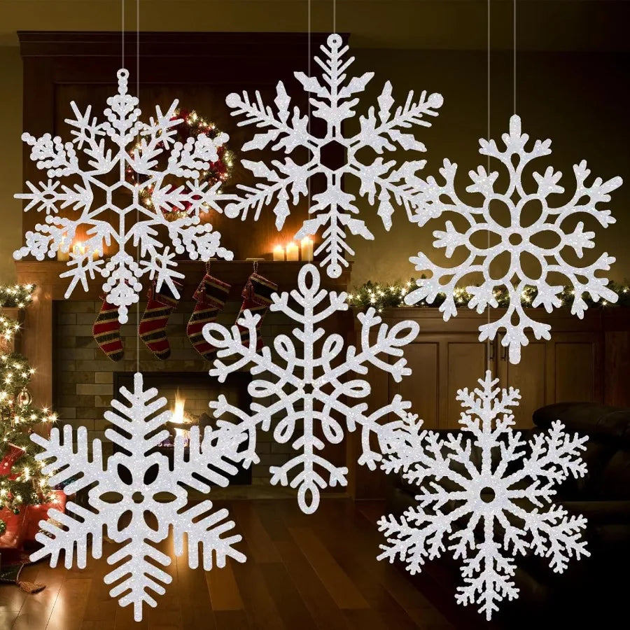 Snowflake Decorations Hanging Snowflakes For Indoor Outdoor Christmas Decor