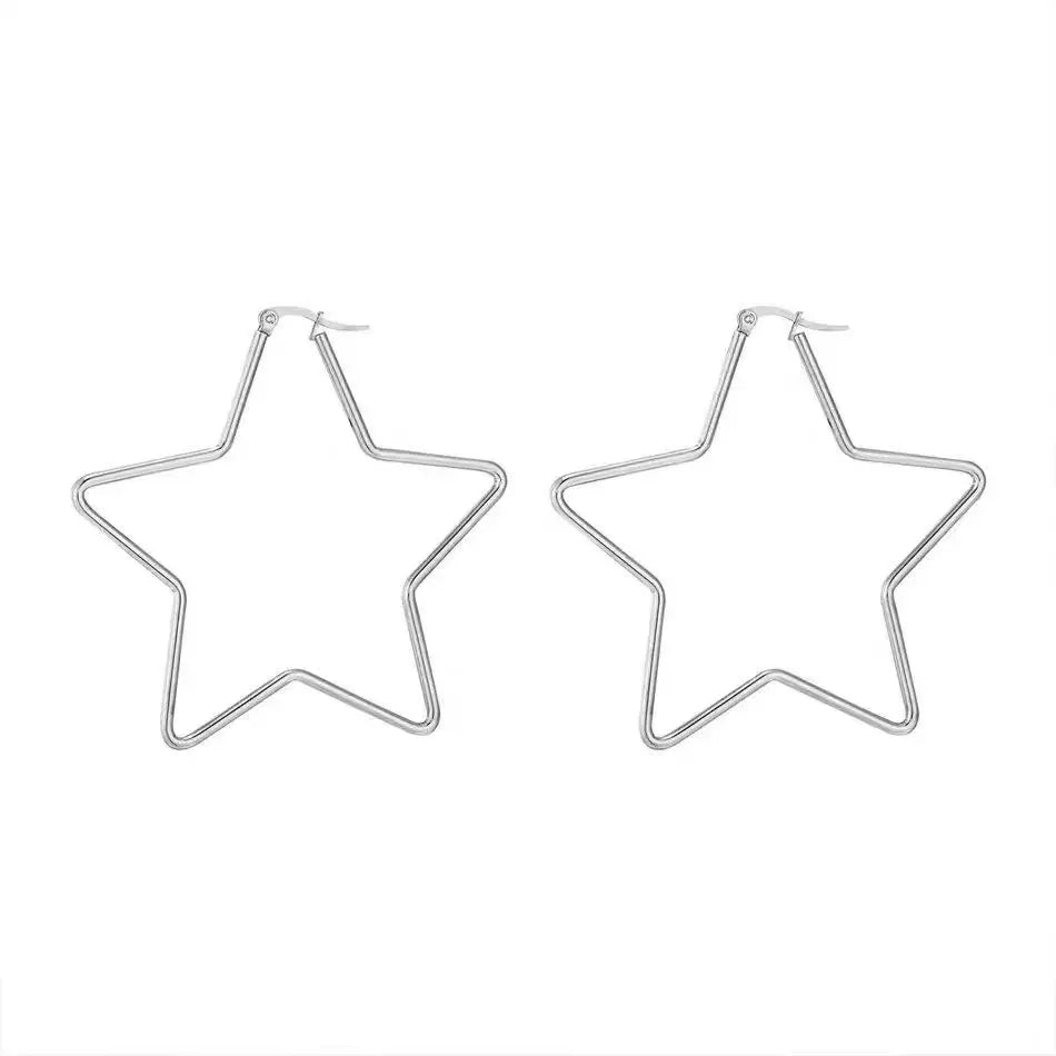 GDKLCN Elegant Hollow Five Star Earrings Cuff Jewelry Gift