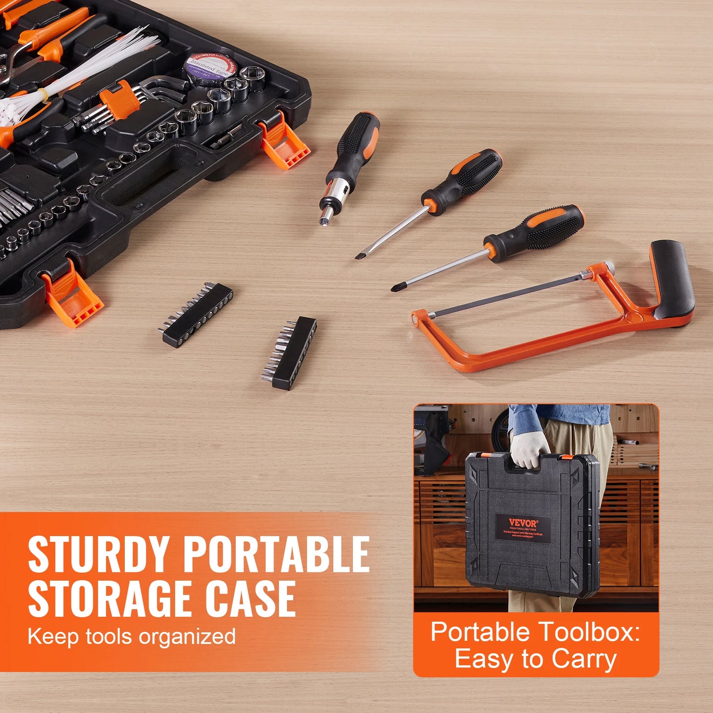 SucceBuy 216 Tool Kit For Home Repair And Automotive DIY