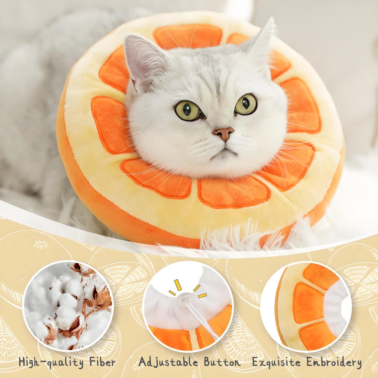 Hign-concerned Adjustable Cat Cone Collar Donut Style Postoperative Kitten Recovery