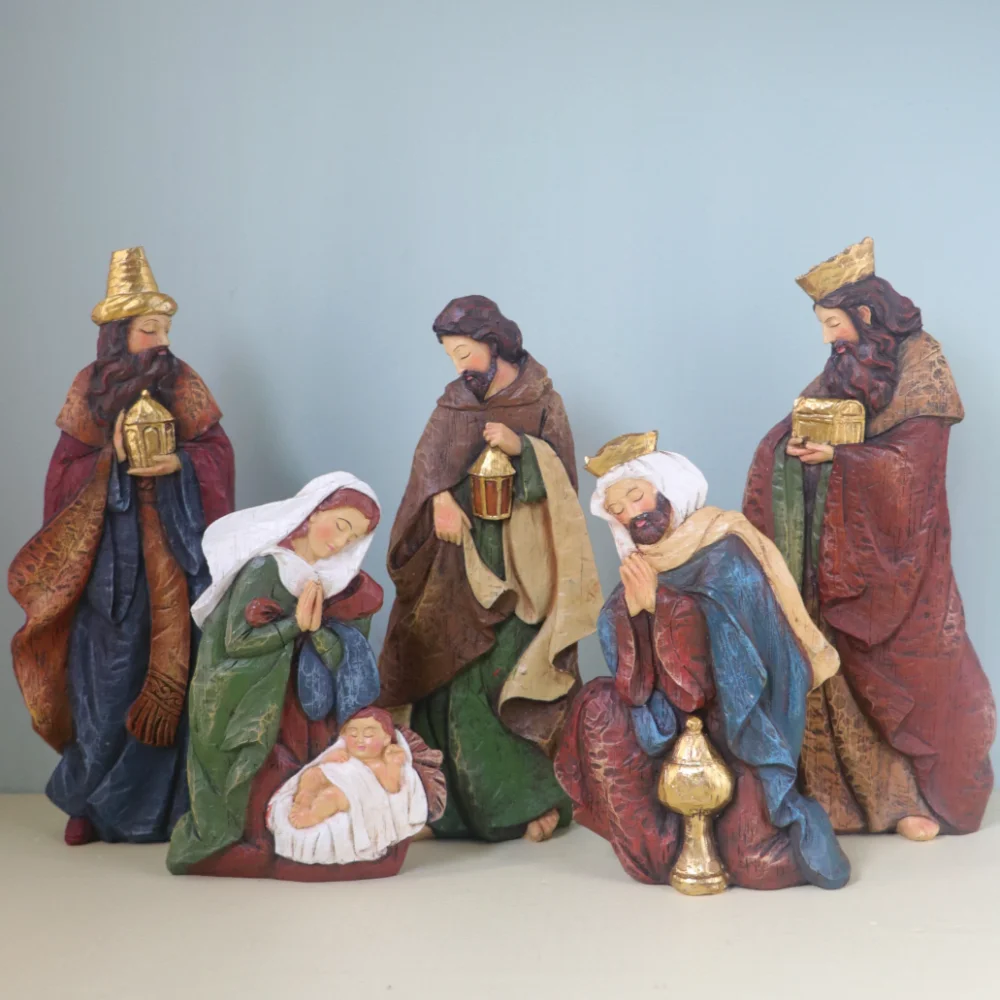 DEANSEN Nativity Scene Figurines Holy Manger Christmas Decor