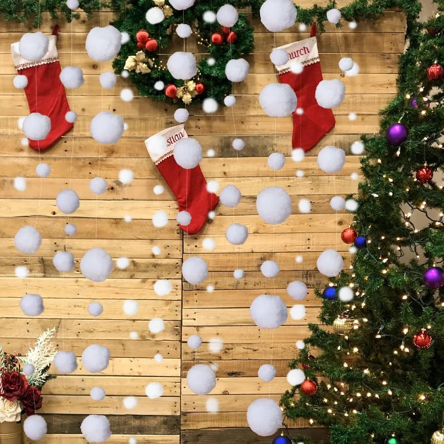 Electronic Winter Fake Snow Hanging Decorations For Christmas Party