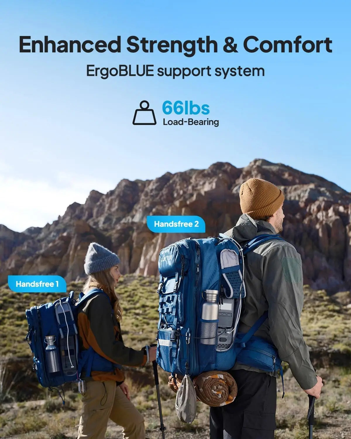 [US Stock] BLUETTI Handsfree 1 Solar Backpack Power Station, 268.8Wh 300W LiFePO4 Solar Generator, for Hiking, Travel