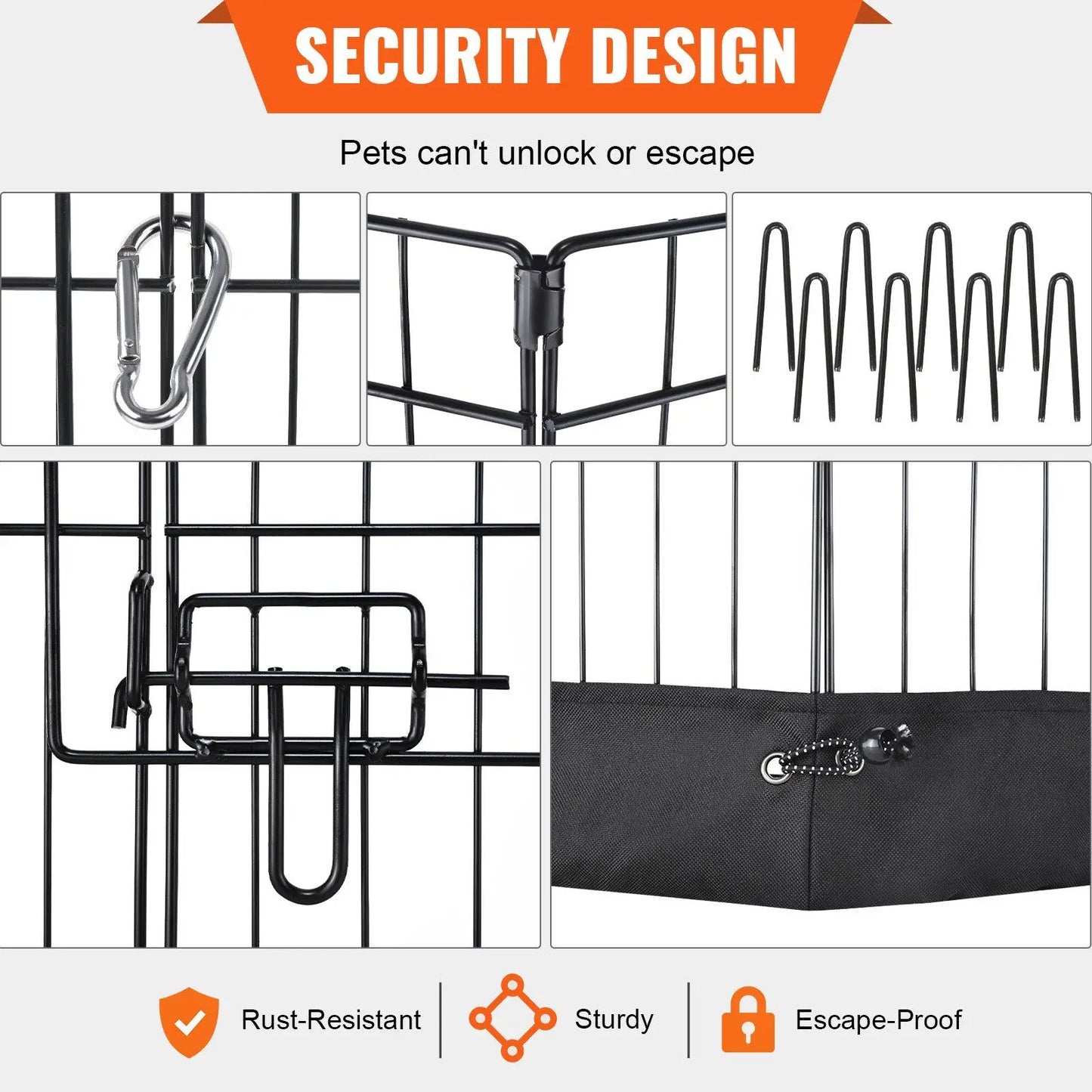 Hign-concerned Dog Playpen 8 Panels Foldable Exercise Pen
