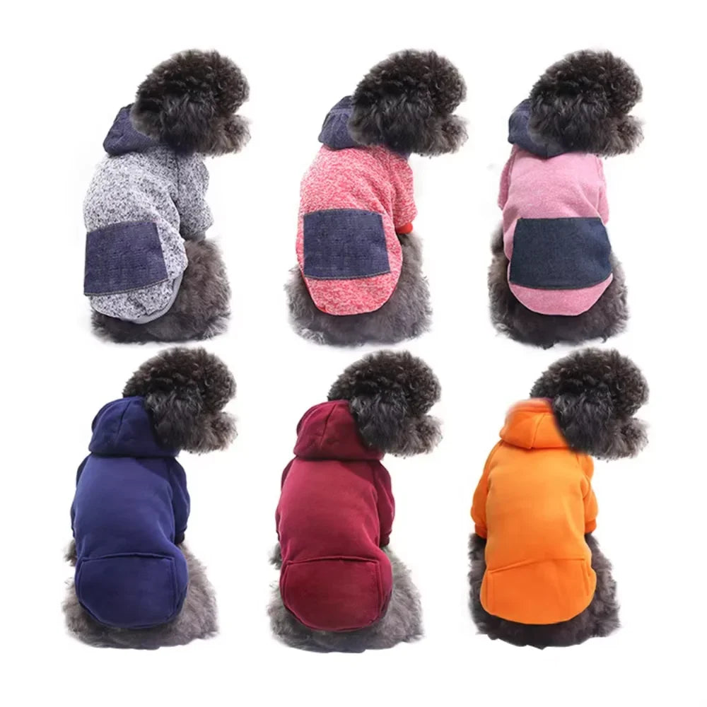 Pet Hoodie Coat For Dogs And Cats Cotton Winter Jacket With Pocket Outdoor Wholesale Designer