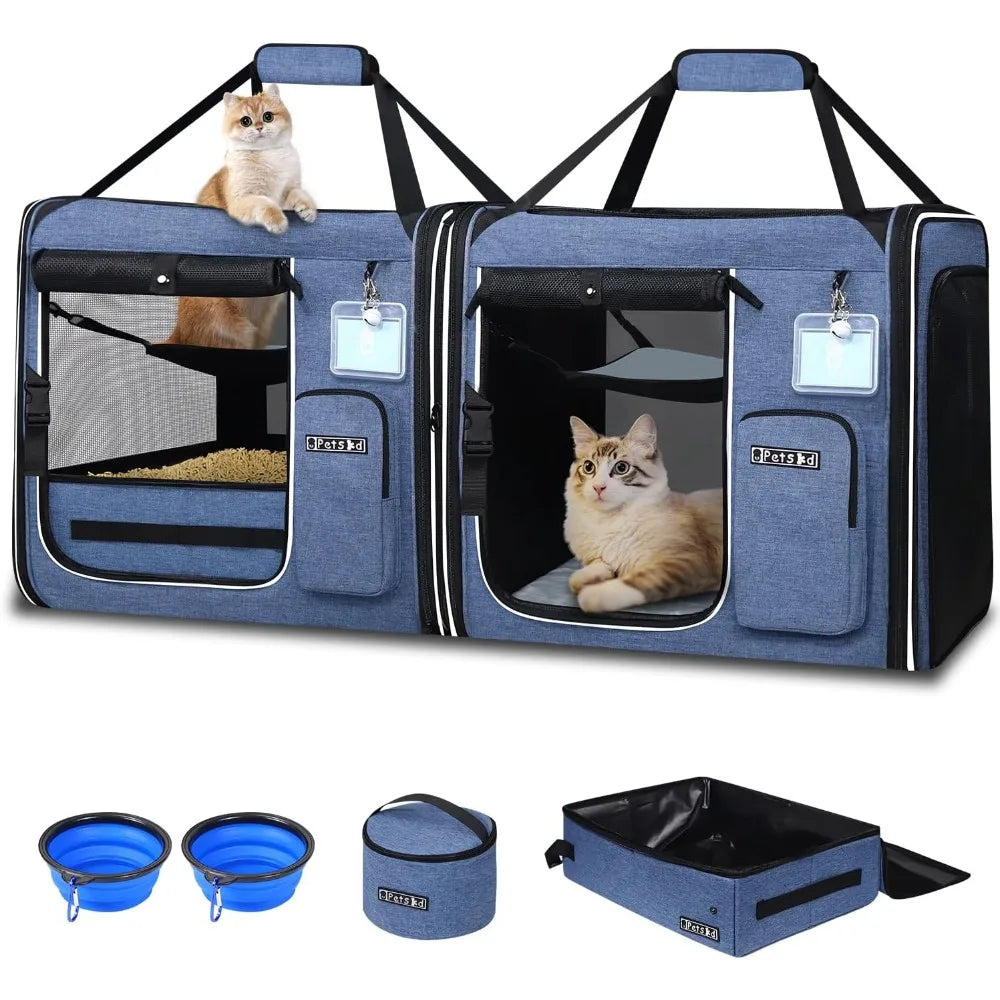 TIFICY 2 In 1 Cat TravelingWithPets Carrier LitterBox Multicat DurabilityEnhanced