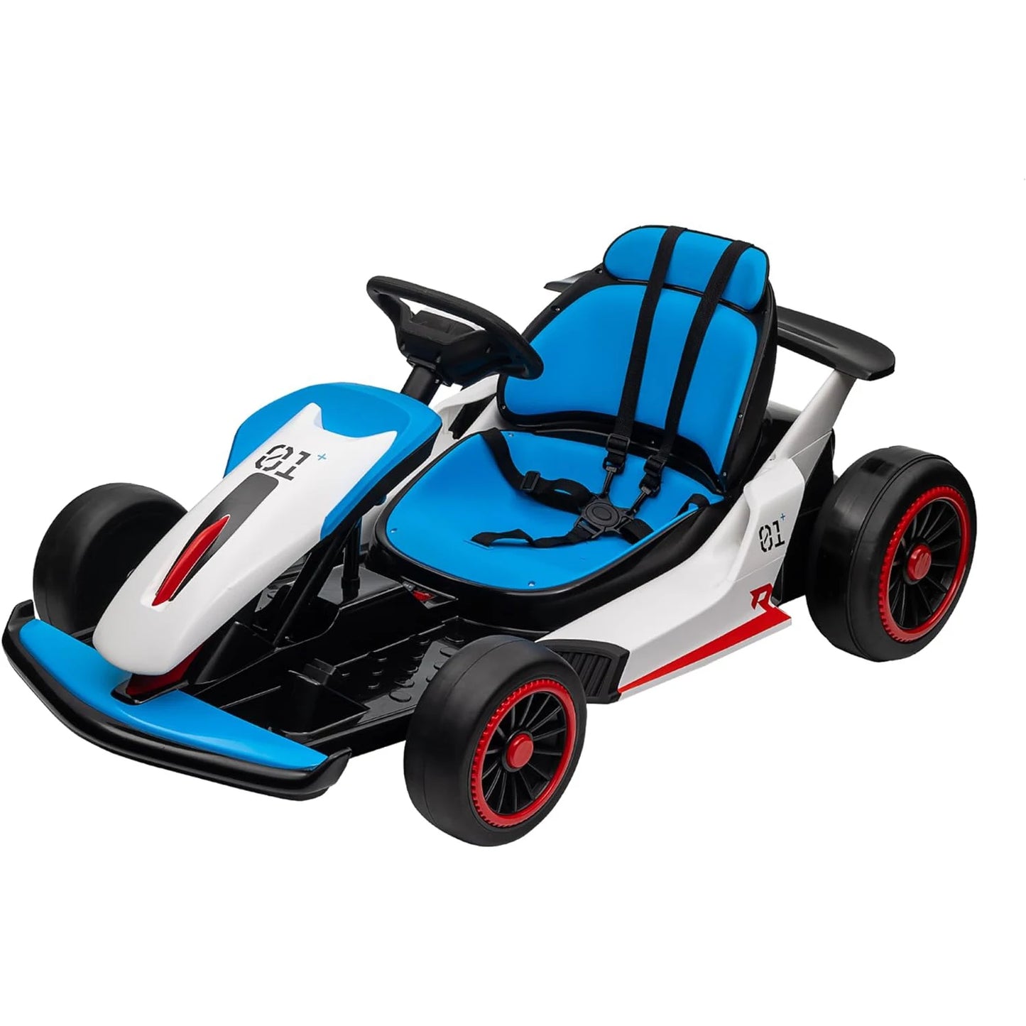 Go Kart, Electric Drift Kart Car with Adjustable Seat 24V 7Ah Outdoor Ride On Toy 2 * 200W Motor, 8.1 MPH, LED Lights 6-12 Years