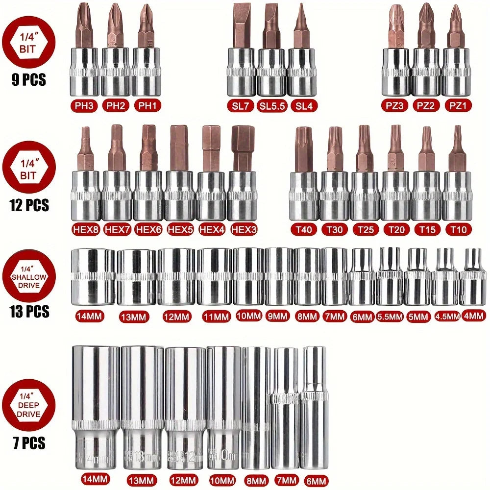 NIUXIANGDIY Socket Ratchet Set With Bits And Extensions