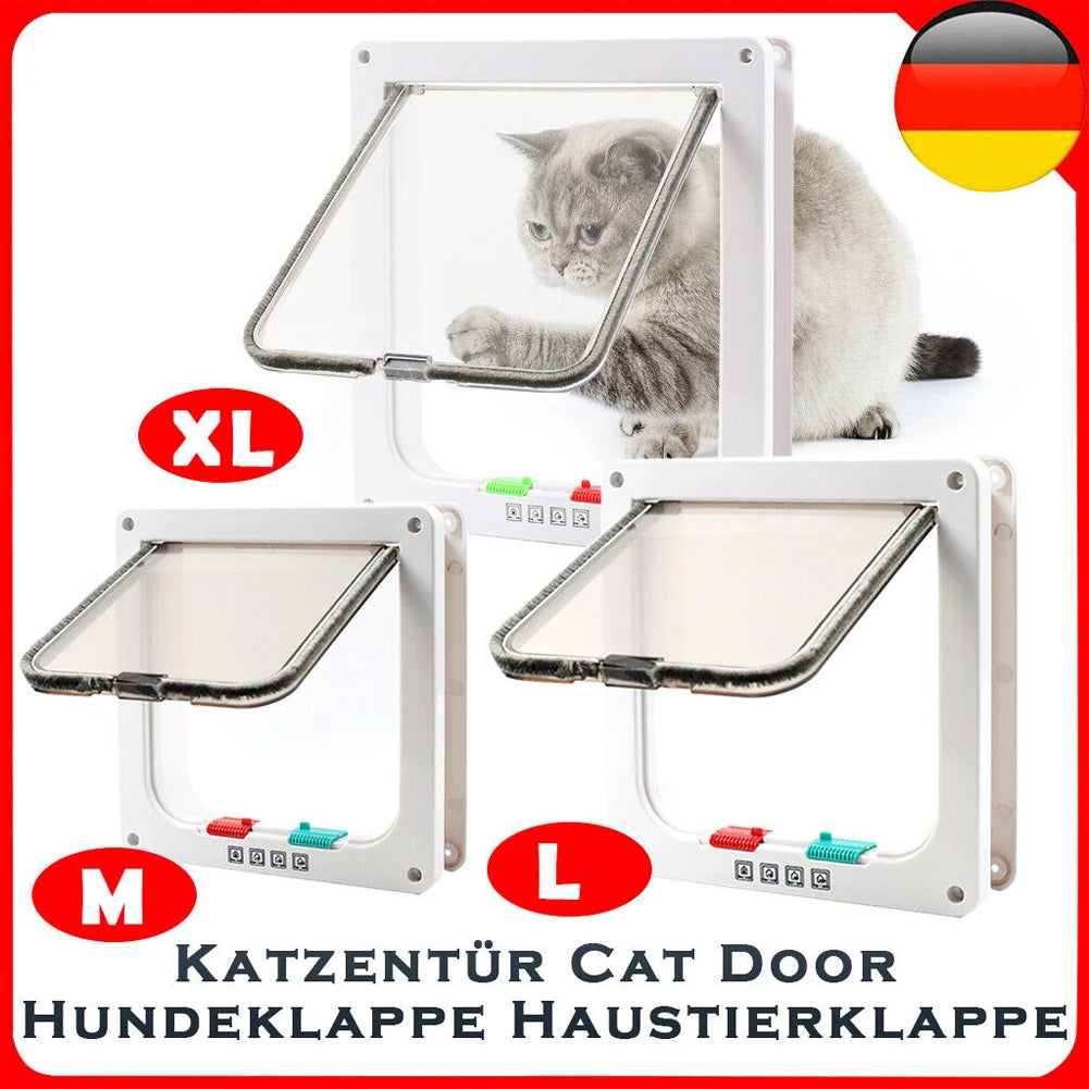 Cat Flap Door With UltraDurable FourWay Security Lock ABSPolymerComposite System