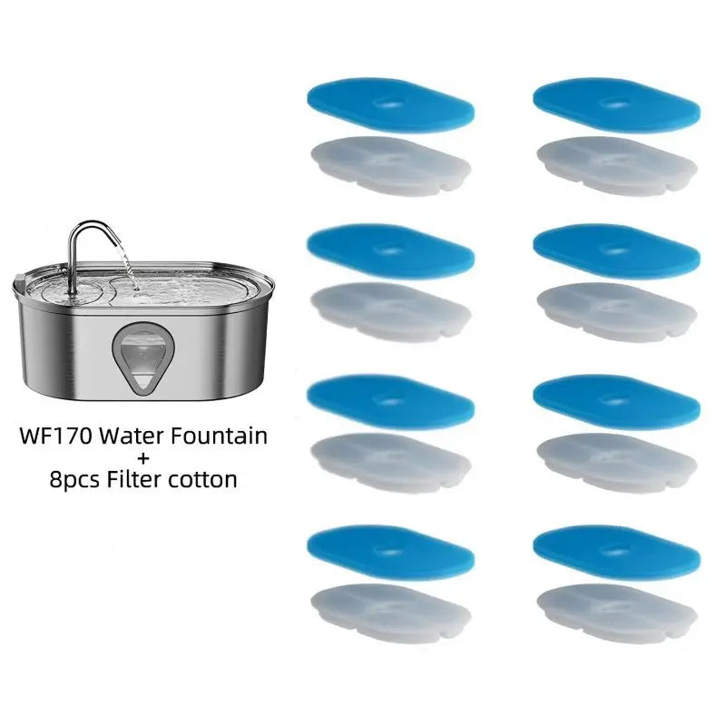 NPET Automatic Cat Water Fountain With StainlessSteelReservoir And TransparentWindow