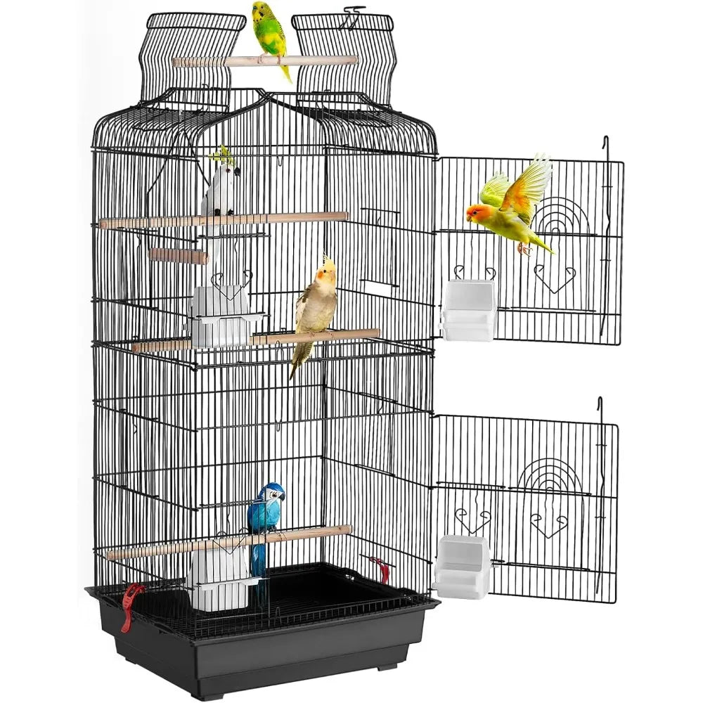 Color IndustrialGrade StainlessSteel BirdCage OpenTop Parrot Enclosure HeavyDuty Design Premium