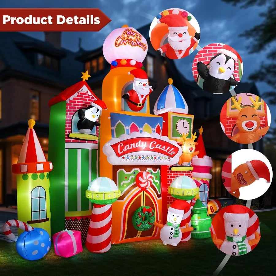 Hign-concerned Candy Castle Christmas Inflatable Decoration