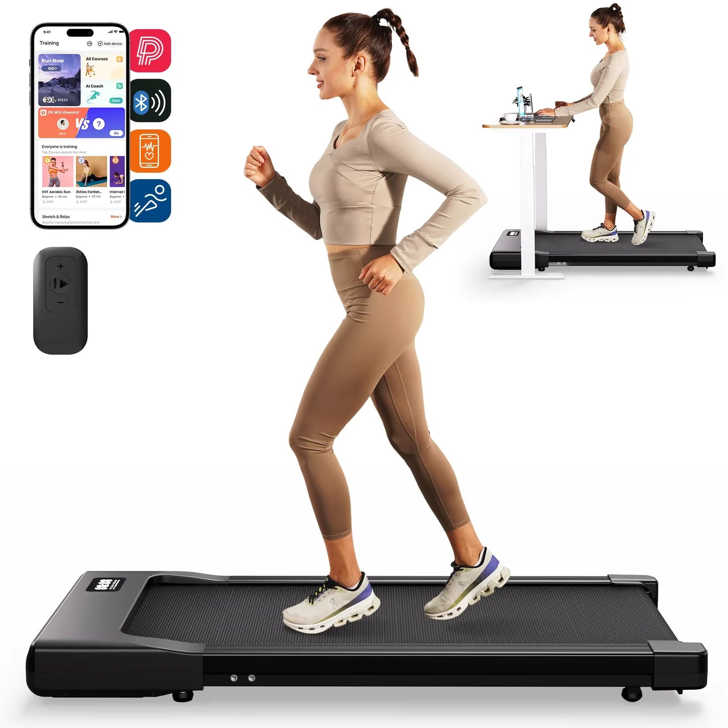 Superun Portable Under Desk Treadmill with Remote Control