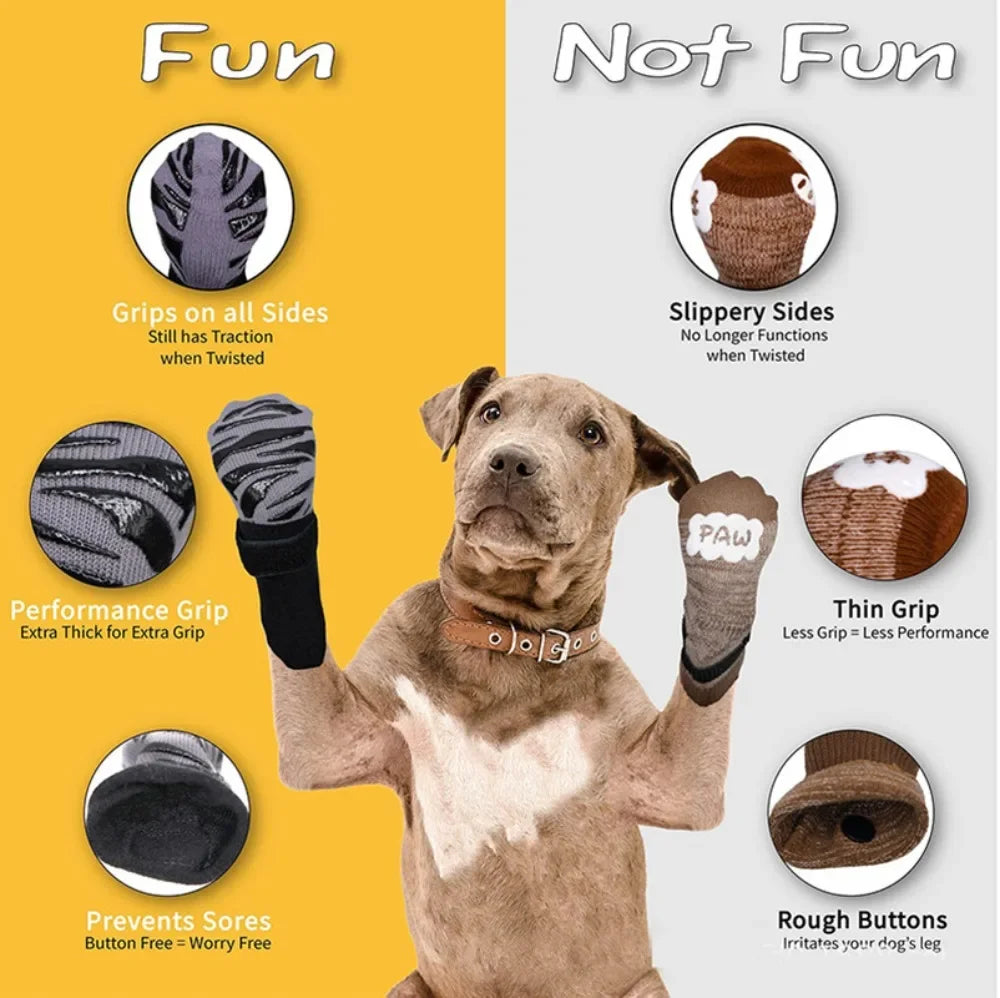CN Outdoor Dog Breathable Anti-Shedding Socks Water-Resistant Non-Slip Long-Lasting Shoes