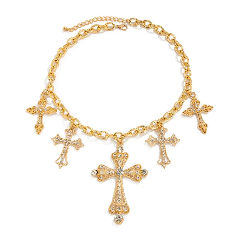 CN Guangdong Diamond Cross Necklace Fashion Style Jewelry