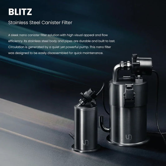 Systems Blitz Stainless Steel Aquarium Filter With Mechanical Biological Filtration