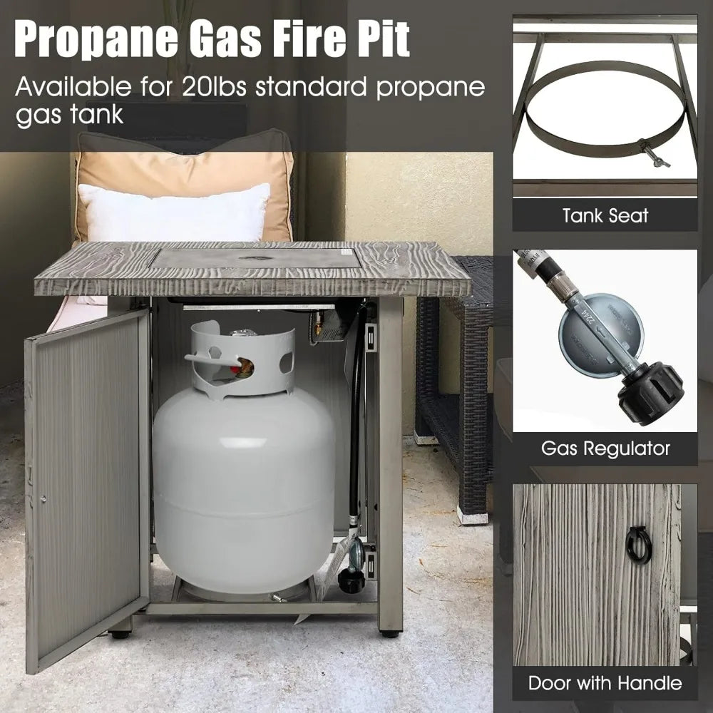 Giantex 2in1 Outdoor Gas Fire Table IndustrialGrade Weatherproofing Patio Heating