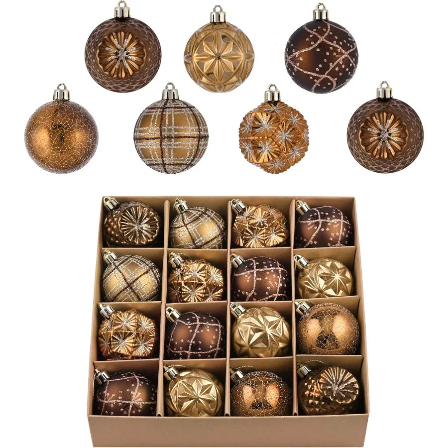 Shatterproof Christmas Ornaments 16 Count Hanging Ball Decorations