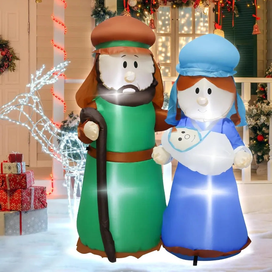 Hign Concerned Christmas Inflatable Nativity Scene With LED Lights