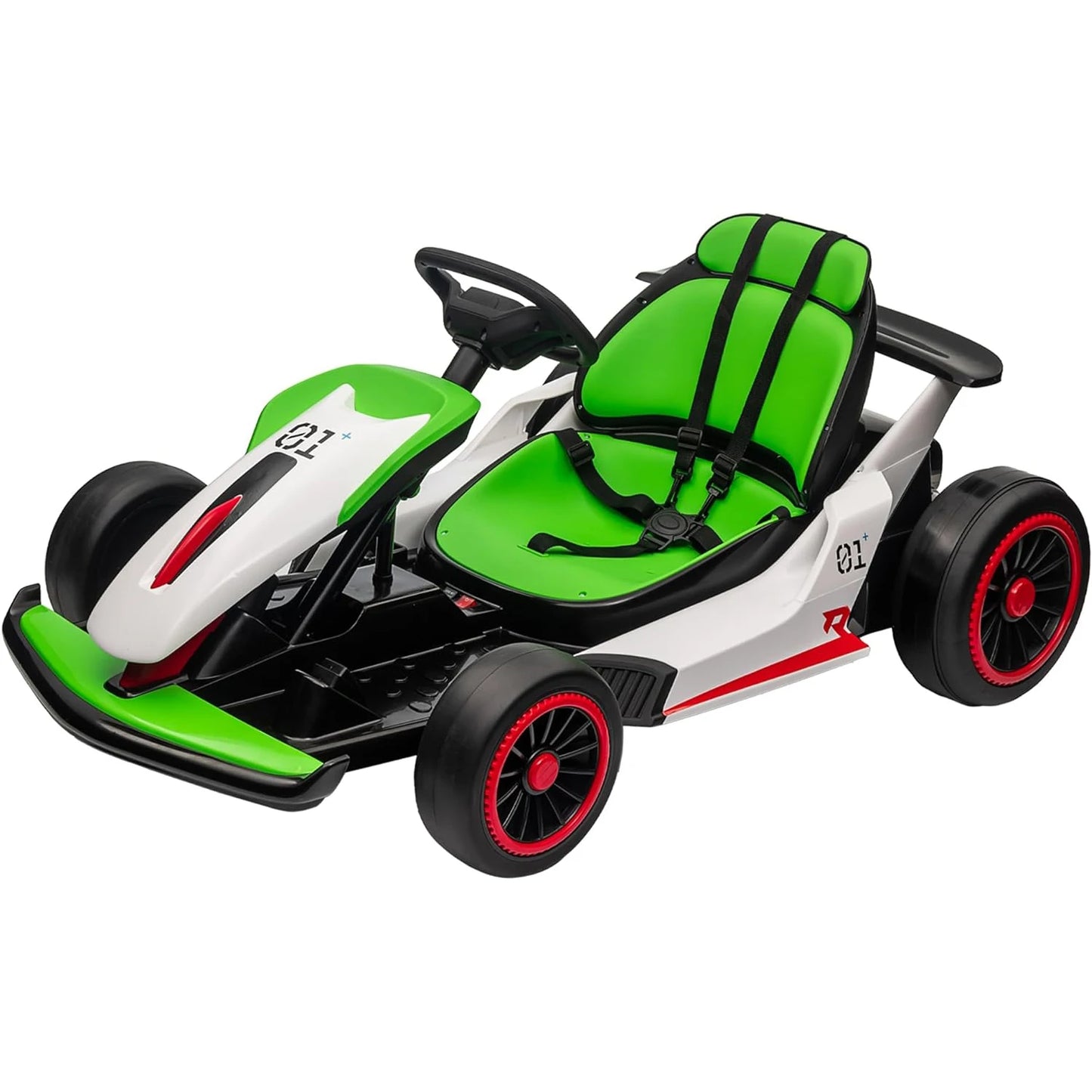 Go Kart, Electric Drift Kart Car with Adjustable Seat 24V 7Ah Outdoor Ride On Toy 2 * 200W Motor, 8.1 MPH, LED Lights 6-12 Years