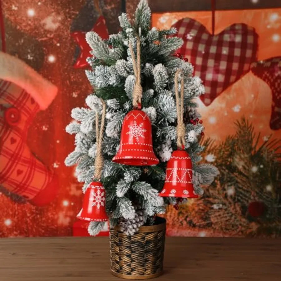 Christmas Snowflake Metal Cowbells Ornaments For Rustic Holiday Decor