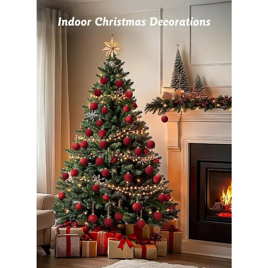 Brightown Velvet Christmas Balls Ornaments For Christmas Tree