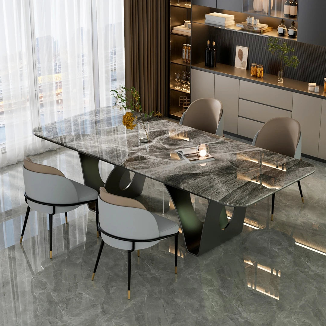 2-Piece Dining Chairs Black Metal Frame Two-Tone Microfiber Leather Upholstered Seat Modern Side Chairs for Dining/Living Room