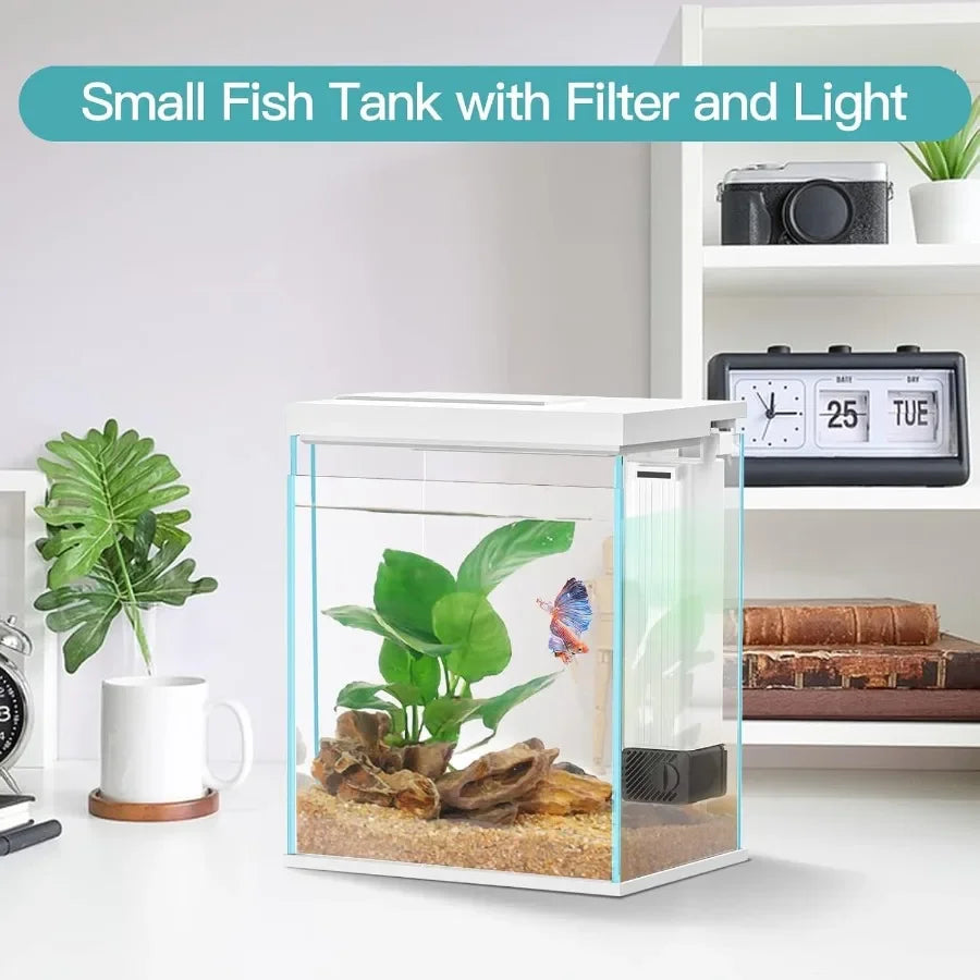 Hign-concerned UltraPremiumAllinOne Glass Betta Tank SelfCleaning System WithBuiltinHeater LEDLighting Kit