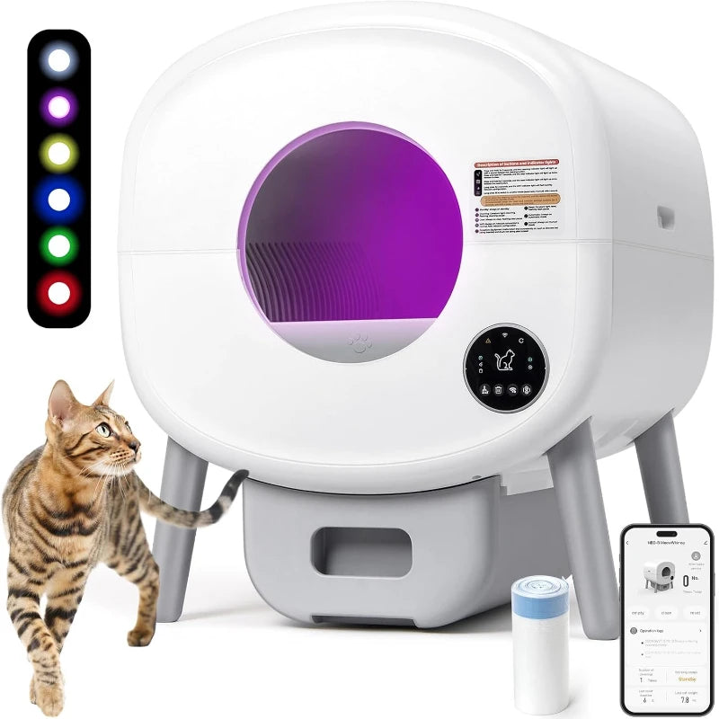 Lunapurr Automatic Self Cleaning Litter Box for Cats