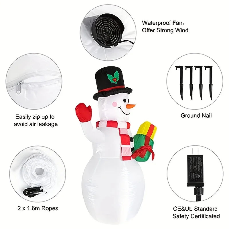 Inflatable Christmas Snowman LED Light Outdoor Holiday Garden Decor