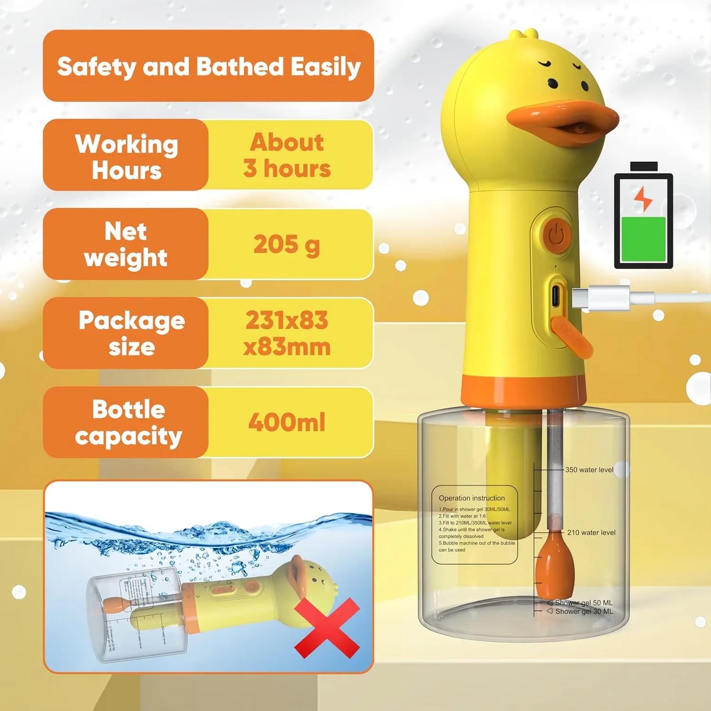 Hign-Concerned Electric Dog Shampoo Dispenser Foamer For Effortlessly Bathing Time