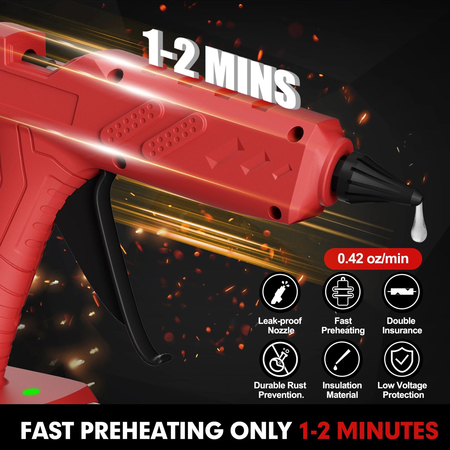 Synxiter Cordless Hot Glue Gun Milwaukee 18V Battery