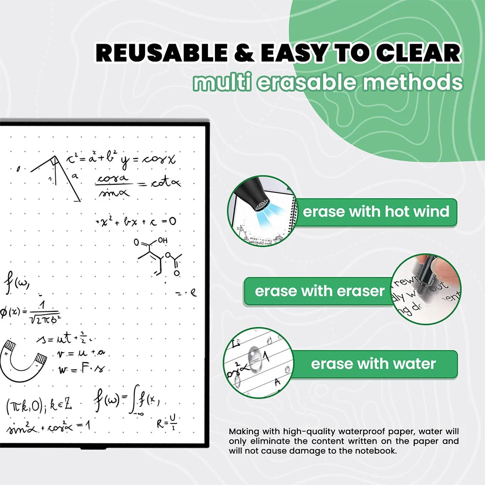 NeWYeS Reusable Smart Notebook Erasable Rewritable